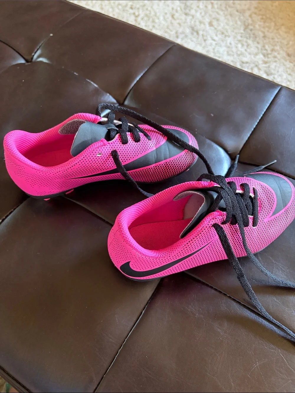 Nike Kids Hot Pink and Black Cleats